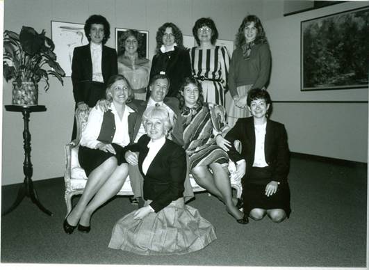 1973 Computer Science Conference Committee. One man surrounded by 9
women.