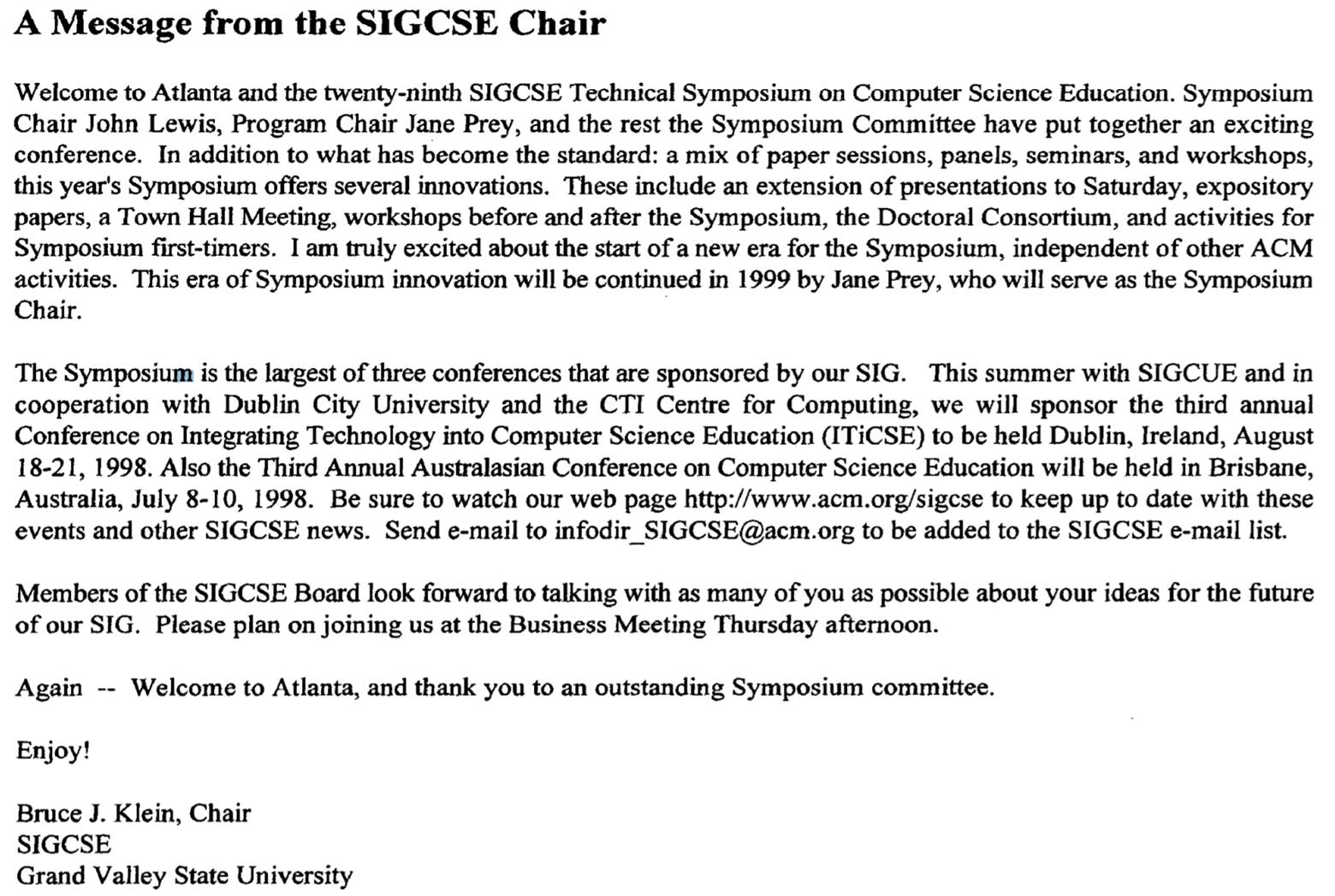 Program Committee of the 29nd Technical
Symposium